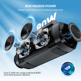 AKONE Portable Outdoor Bluetooth Speaker: 80W Loud Sound Wireless Durable Large Bocina with Lights Powerful Deep Bass Subwoofer TWS Stereo Sound Big Boombox Waterproof for Party Beach Camping Garage