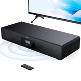 ODIOMX 2.1ch Sound Bar for TV with 6.5" Subwoofers(All-in-One), Powerful 120W Wooden Soundbar for Smart TV, 3D Home Theater Audio Surround Sound System, TV Speakers