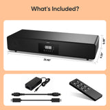 ODIOMX 2.1ch Sound Bar for TV with 6.5" Subwoofers(All-in-One), Powerful 120W Wooden Soundbar for Smart TV, 3D Home Theater Audio Surround Sound System, TV Speakers