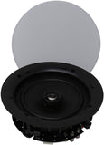 TIC MC8O26 6'' Ceiling Speakers W/Magnetic Grill(Pair) Perfect for Damp and Humid Indoor/Outdoor Placement - Bath, Kitchen, Covered Porches. 6.5 inch 8Ω / Pair (Magnetic Grill)