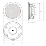 TIC C7V6 Ceiling Speakers 6.5" 8Ω 70V Water-Resistant / Set of 2 speakers