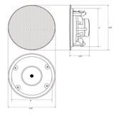 TIC MC7V26 6.5'' Ceiling Speakers with Magnetic Grill 8Ω 70V switch Water-Resistant / Set of 4 speakers