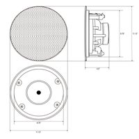 TIC MC7V38 8"In-Ceiling/In-Wall  Speakers with Magnetic Grill 8Ω 70V switch (Pair)